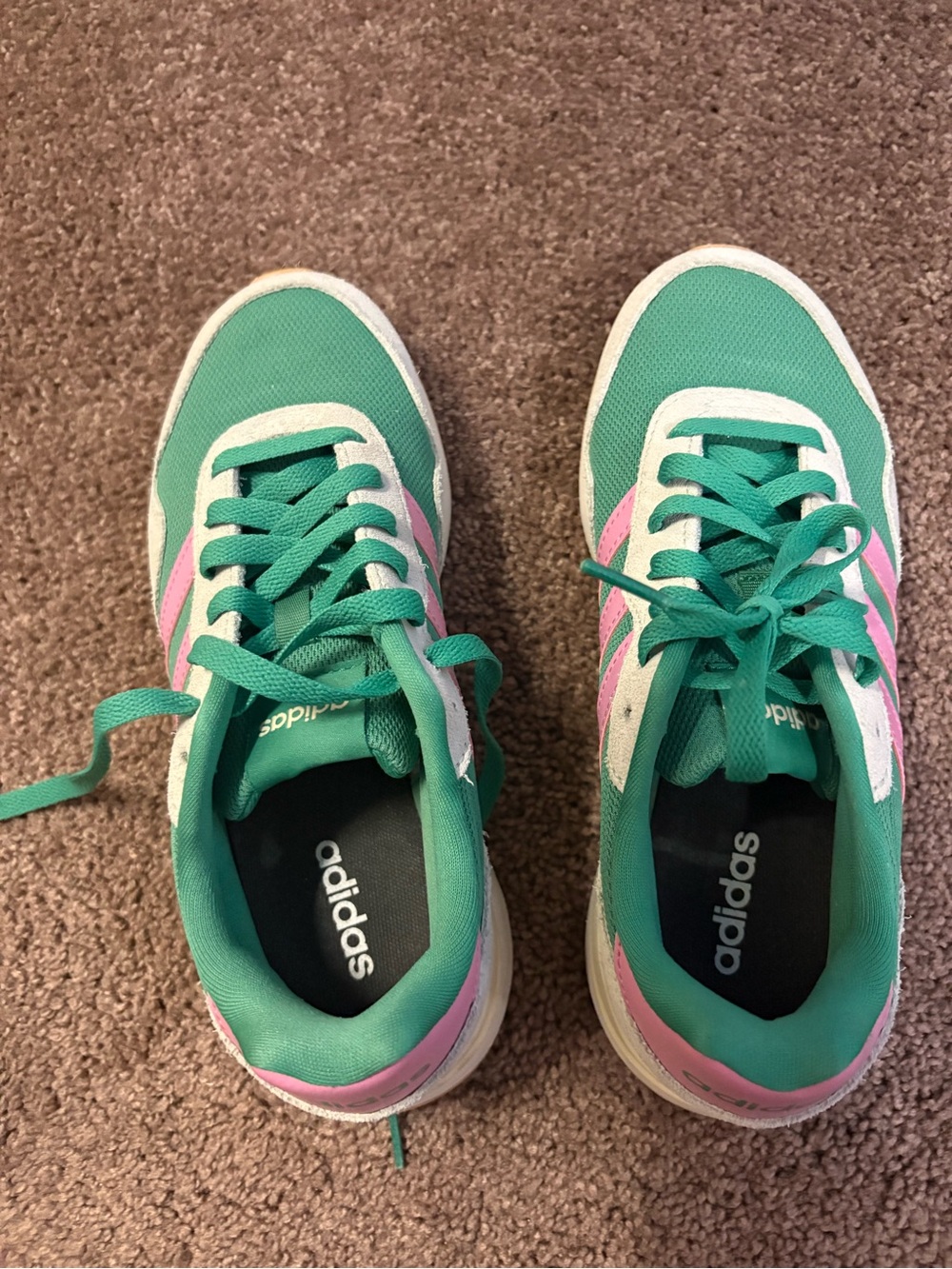 adidas Women's Teal and Pink Athletic Sneakers